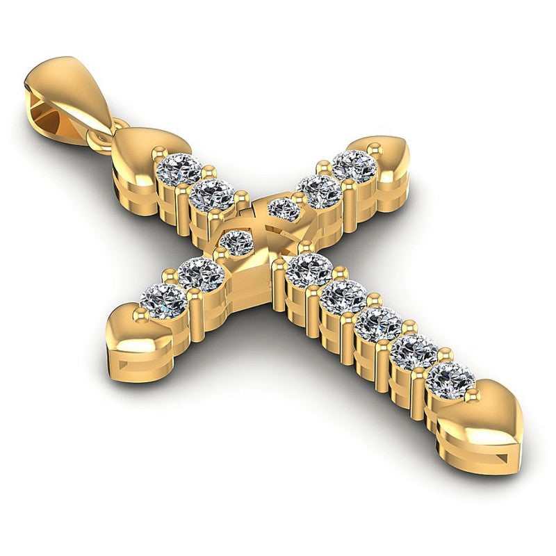 Round Diamonds 0.65CT Religious Pendant in 14KT Yellow Gold