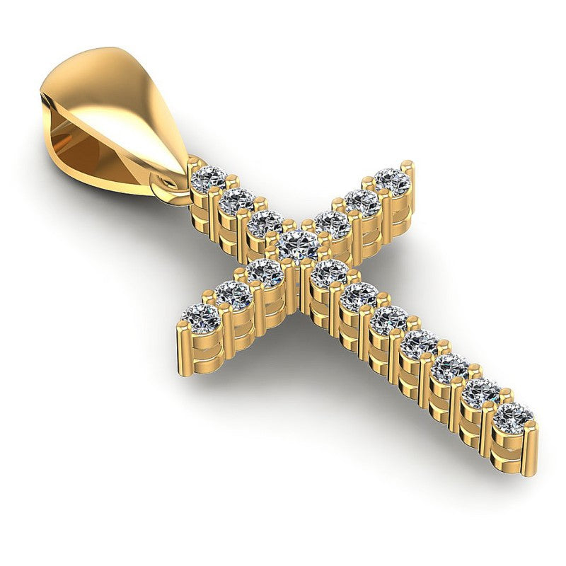 Round Diamonds 0.15CT Religious Pendant in 14KT Yellow Gold