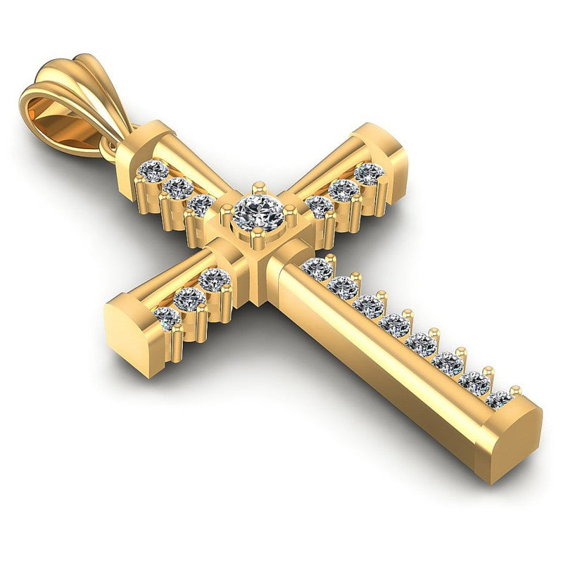 Round Diamonds 0.35CT Religious Pendant in 14KT Yellow Gold