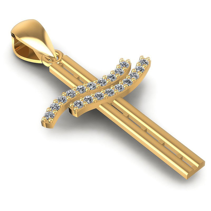 Round Diamonds 0.10CT Religious Pendant in 14KT Yellow Gold