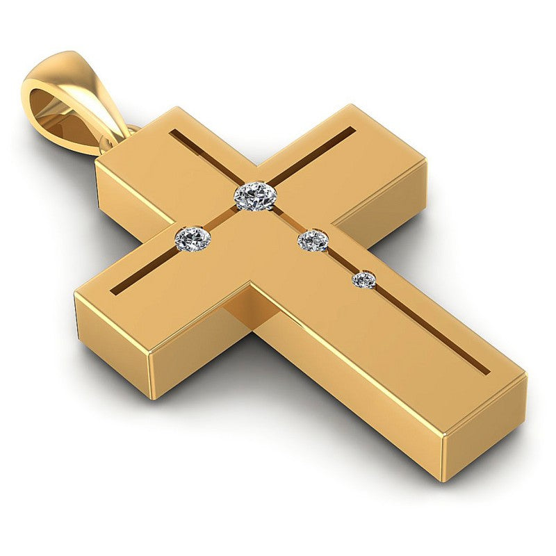 Round Diamonds 0.20CT Religious Pendant in 14KT Yellow Gold