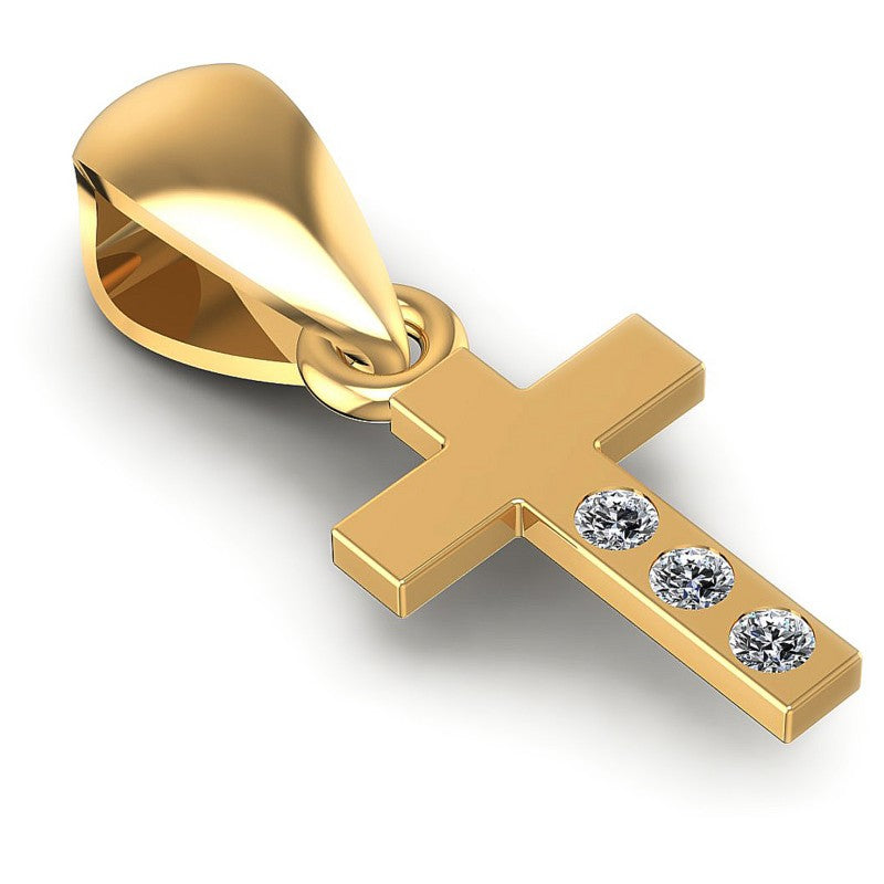 Round Diamonds 0.05CT Religious Pendant in 14KT Yellow Gold