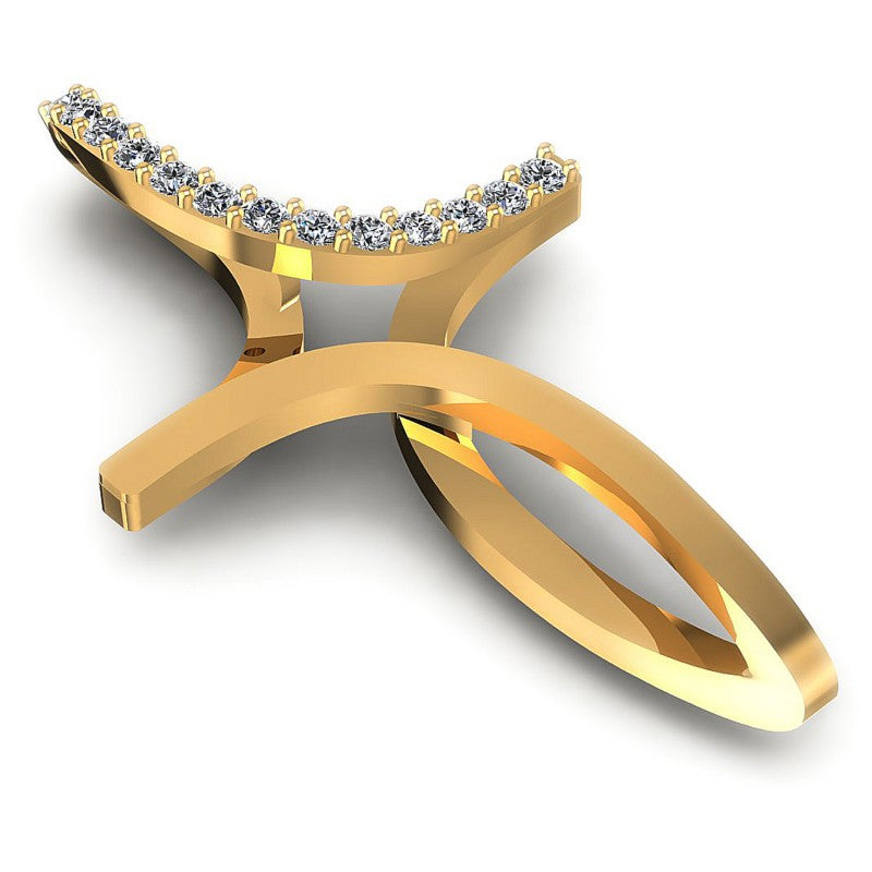 Round Diamonds 0.10CT Religious Pendant in 14KT Yellow Gold