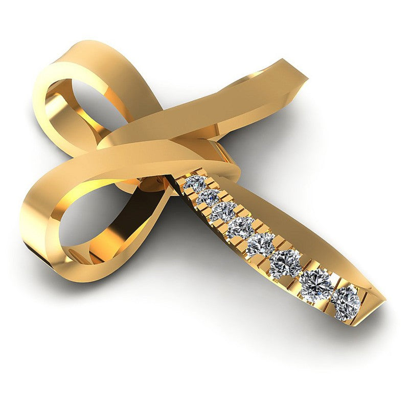 Round Diamonds 0.25CT Religious Pendant in 14KT Yellow Gold