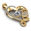 Round and Heart Diamonds 0.65CT Heart Pendant in 14KT Yellow Gold