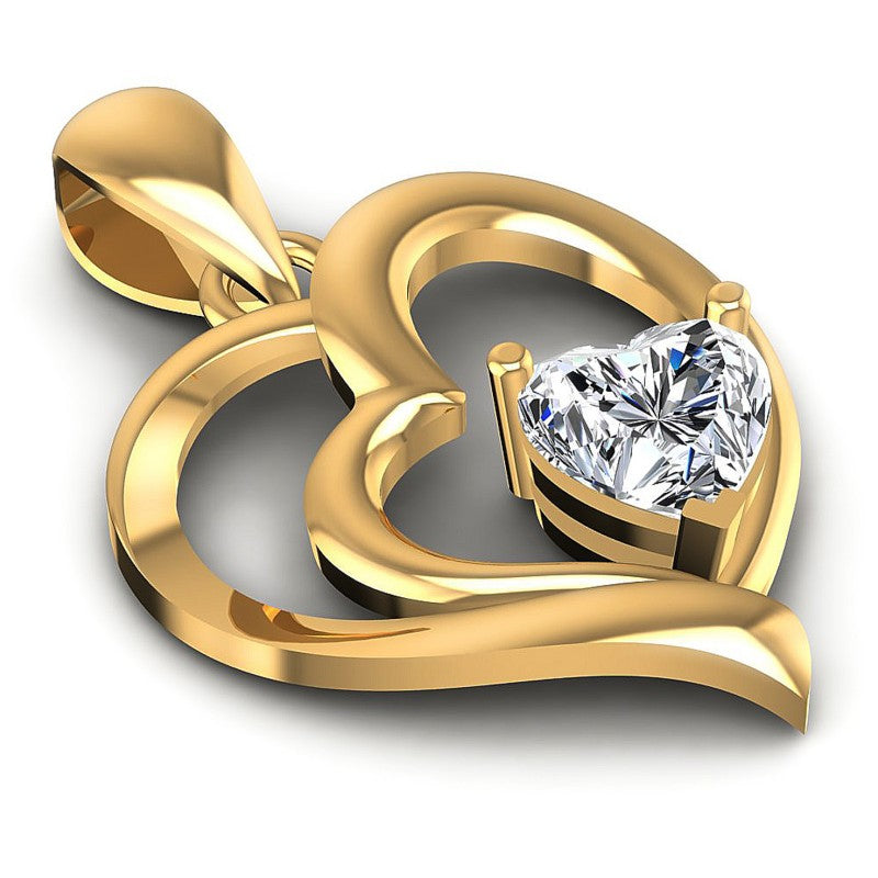 Heart Diamonds 0.55CT Heart Pendant in 14KT Yellow Gold