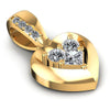 Princess and Round Diamonds 0.25CT Heart Pendant in 14KT Yellow Gold