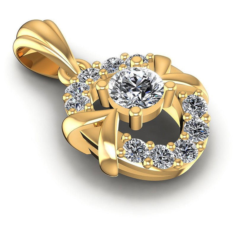 Round Diamonds 0.40CT Fashion Pendant in 14KT Yellow Gold