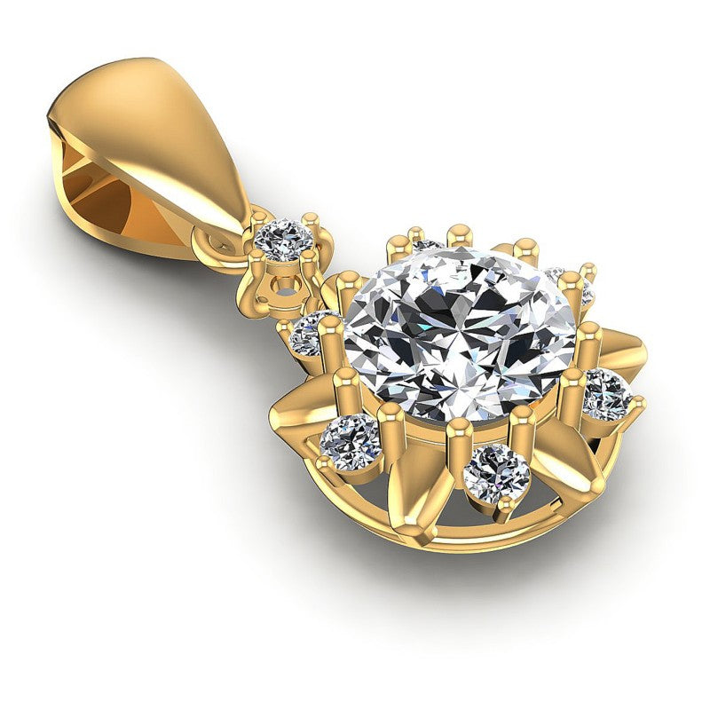 Round Diamonds 1.00CT Fashion Pendant in 14KT Yellow Gold