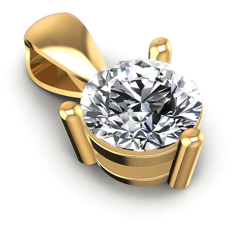 Round Diamonds 0.35CT Solitaire Pendant in 14KT Yellow Gold