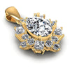 Princess and Round and Oval Diamonds 2.10CT Fashion Pendant in 14KT Yellow Gold