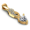 Round and Heart Diamonds 0.55CT Fashion Pendant in 14KT Yellow Gold