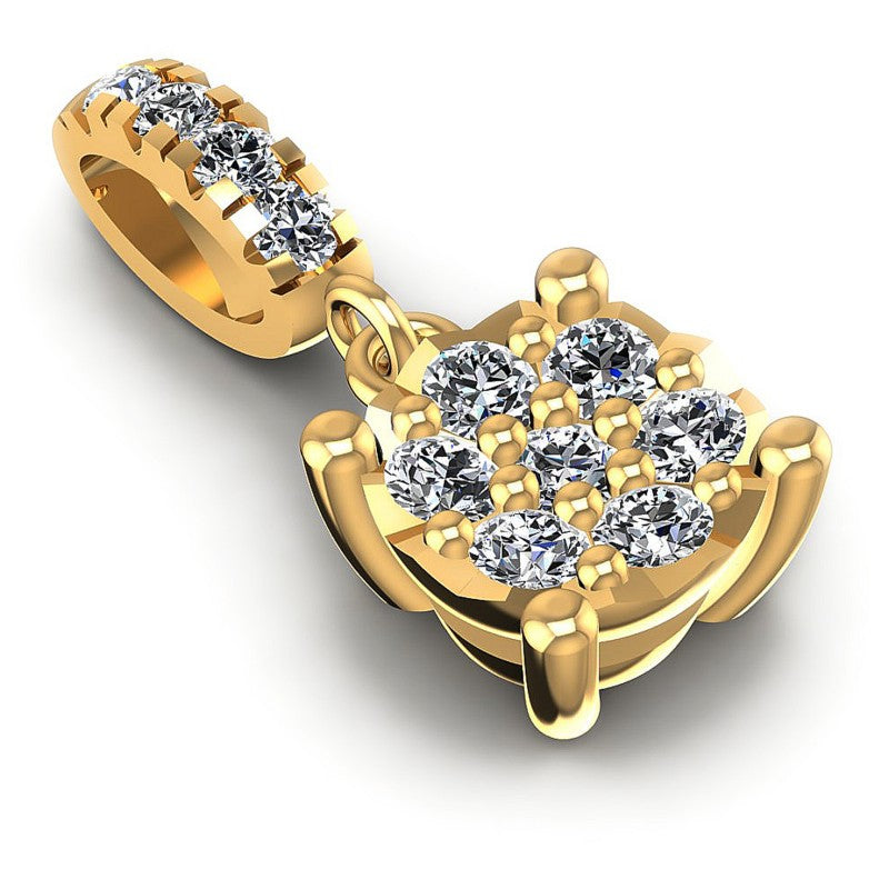 Round Diamonds 0.20CT Fashion Pendant in 14KT Yellow Gold