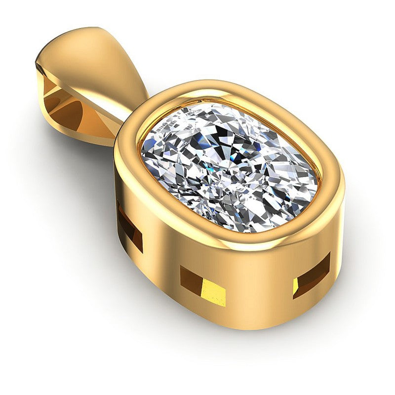 Cushion Diamonds 0.35CT Solitaire Pendant in 14KT Yellow Gold