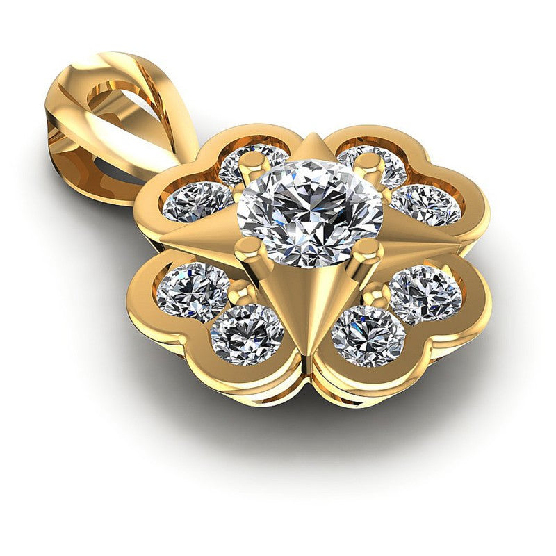 Round Diamonds 1.05CT Fashion Pendant in 14KT Yellow Gold