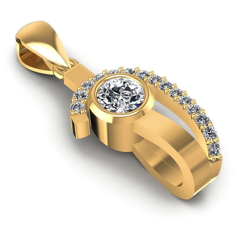 Round Diamonds 0.40CT Fashion Pendant in 14KT Yellow Gold