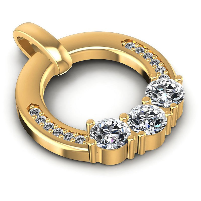 Round Diamonds 1.00CT Fashion Pendant in 14KT Yellow Gold