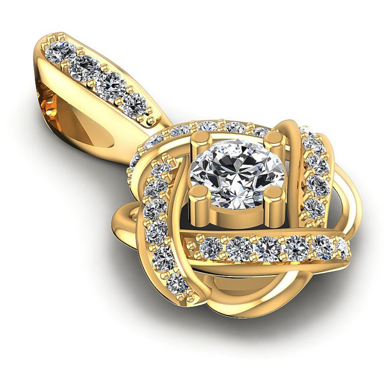 Round Diamonds 0.95CT Fashion Pendant in 14KT Yellow Gold