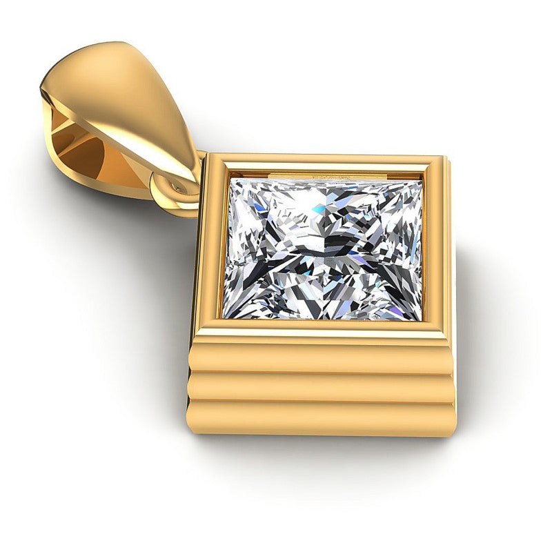 Princess Diamonds 0.35CT Solitaire Pendant in 14KT Yellow Gold