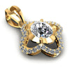 Round and Oval Diamonds 1.00CT Fashion Pendant in 14KT Yellow Gold