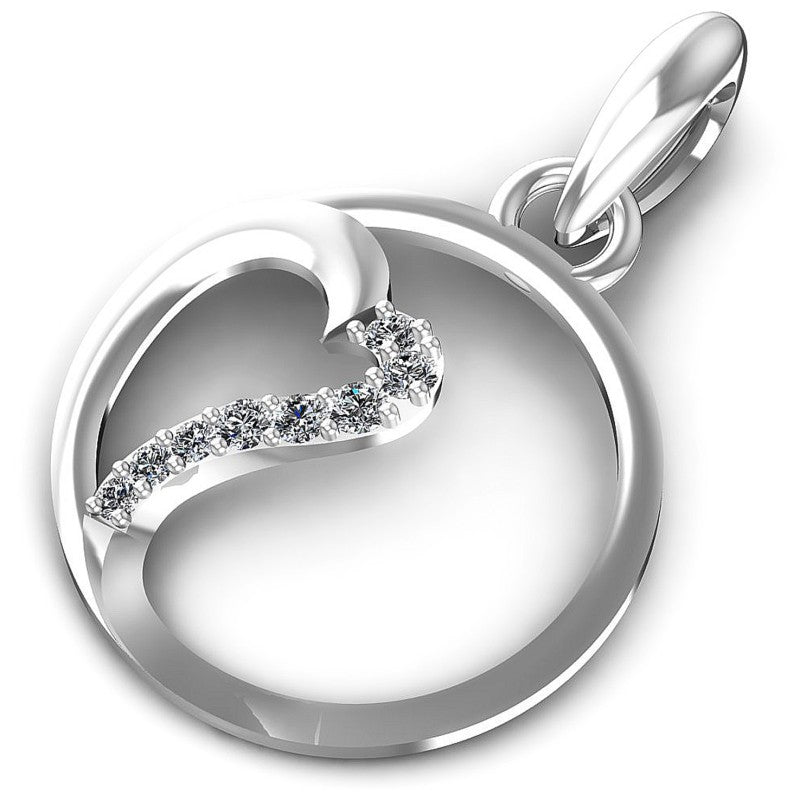 Magnificent Round Diamonds 0.15CT Heart Pendant