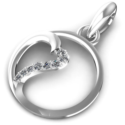 Magnificent Round Diamonds 0.15CT Heart Pendant