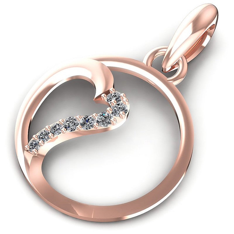 Magnificent Round Diamonds 0.15CT Heart Pendant