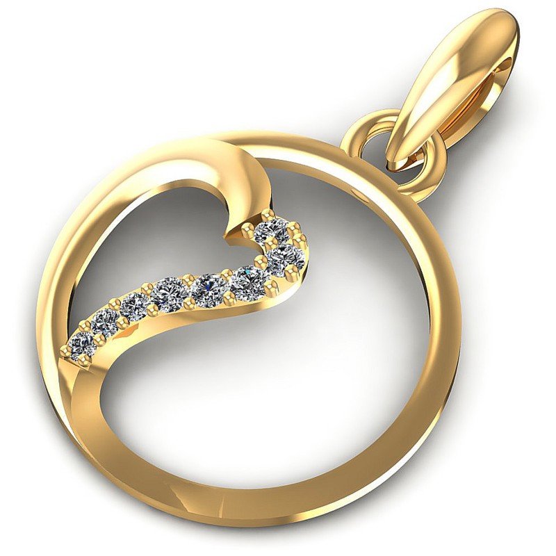 Round Diamonds 0.15CT Heart Pendant in 14KT Rose Gold