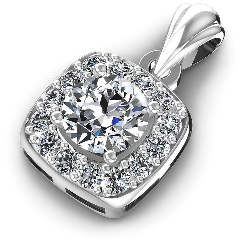 Round Diamonds 0.50CT Halo Pendant in 14KT Rose Gold