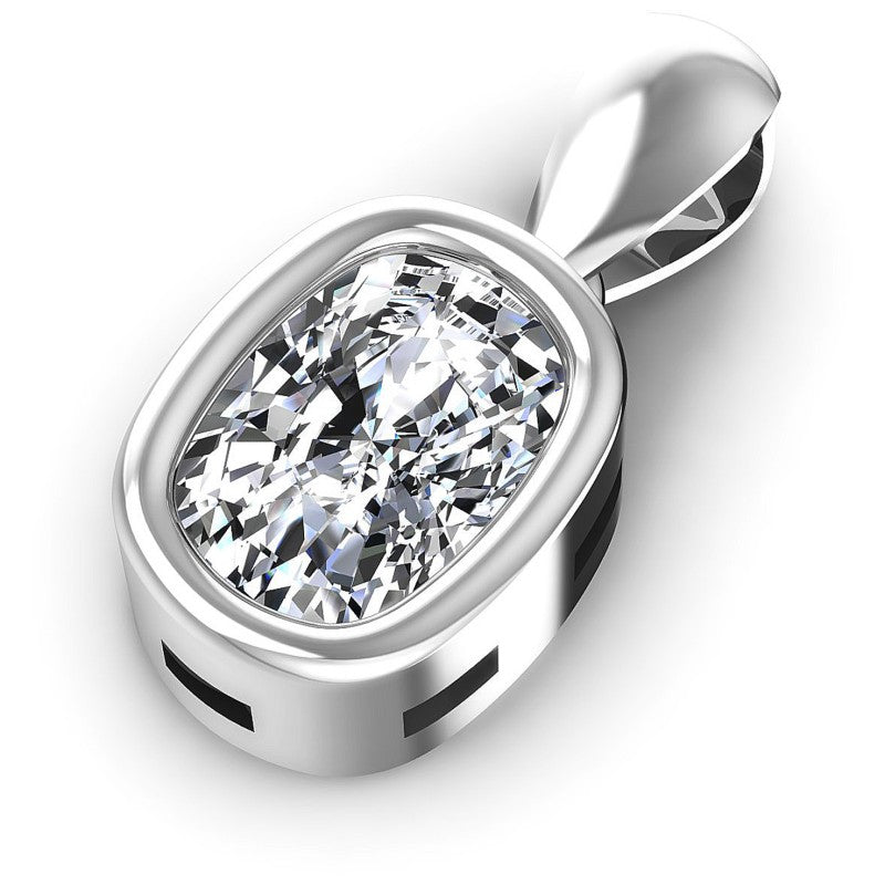 Cushion Diamonds 0.35CT Solitaire Pendant in 14KT Rose Gold