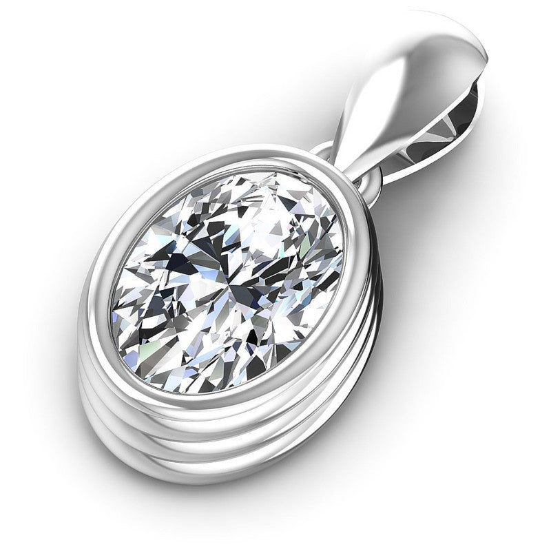 Oval Diamonds 0.35CT Solitaire Pendant in 14KT Rose Gold