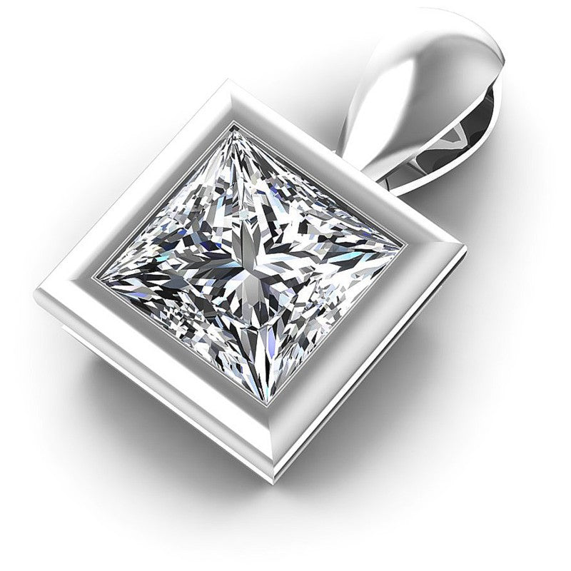 Princess Diamonds 0.35CT Solitaire Pendant in 14KT Rose Gold