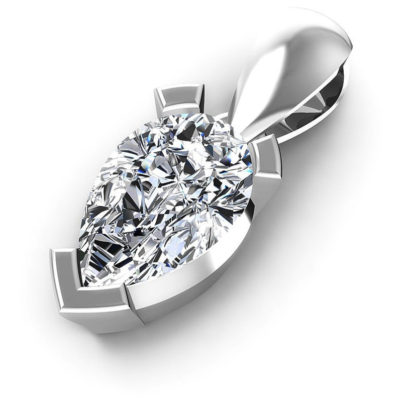 Pear Diamonds 0.35CT Solitaire Pendant in 14KT Rose Gold