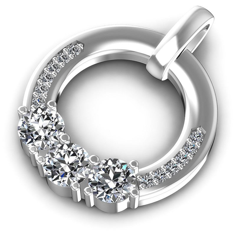Round Diamonds 1.00CT Fashion Pendant in 14KT Rose Gold