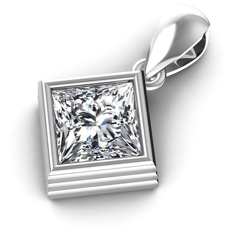 Princess Diamonds 0.35CT Solitaire Pendant in 14KT Rose Gold
