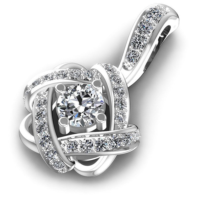 Round Diamonds 0.95CT Fashion Pendant in 14KT Rose Gold
