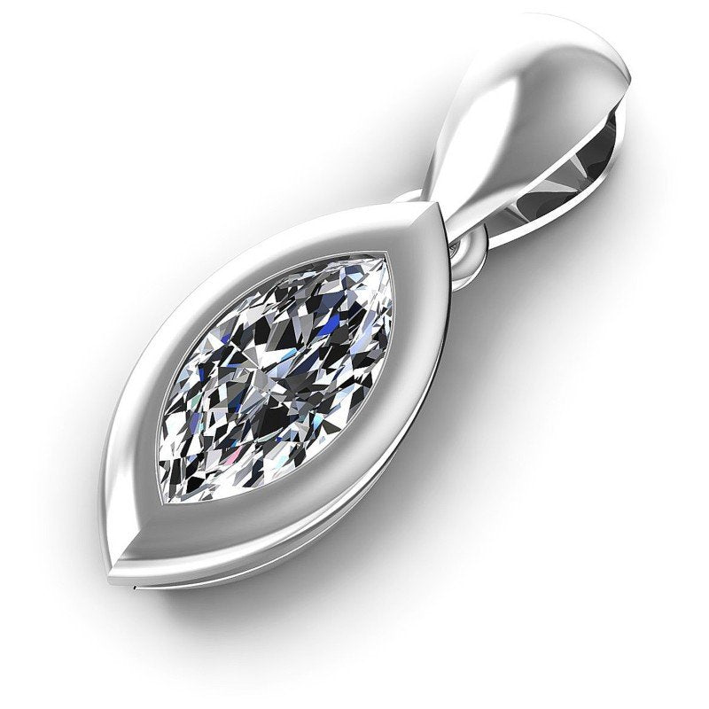 Marquise Diamonds 0.35CT Solitaire Pendant in 14KT Rose Gold
