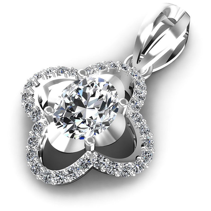 Round and Oval Diamonds 1.00CT Fashion Pendant in 14KT Rose Gold