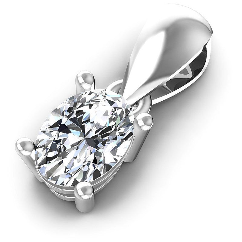 Oval Diamonds 0.35CT Solitaire Pendant in 14KT Rose Gold