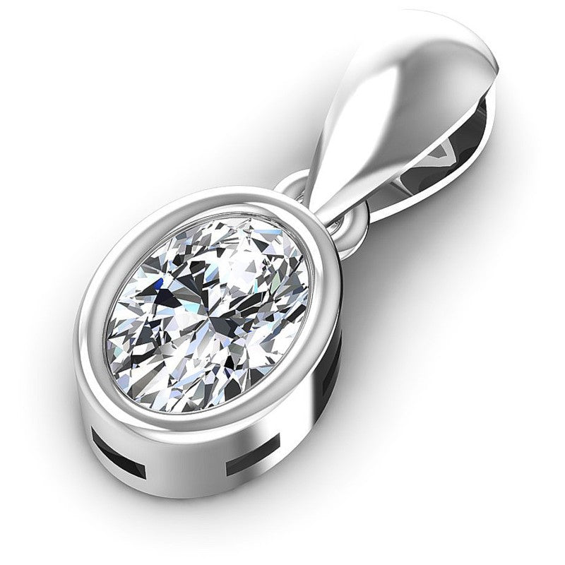 Oval Diamonds 0.35CT Solitaire Pendant in 14KT Rose Gold