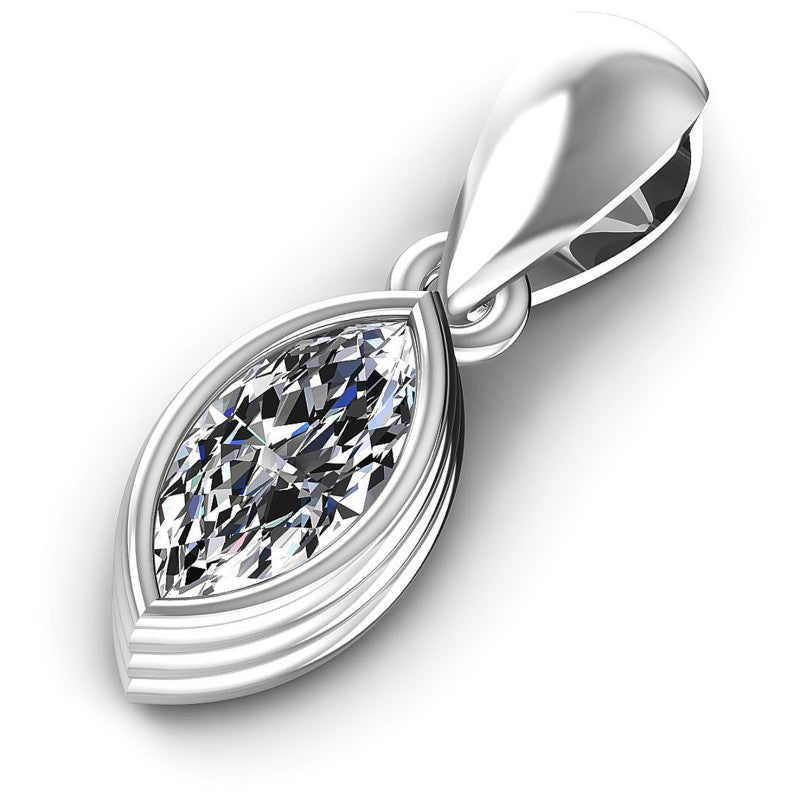 Marquise Diamonds 0.35CT Solitaire Pendant in 14KT Rose Gold