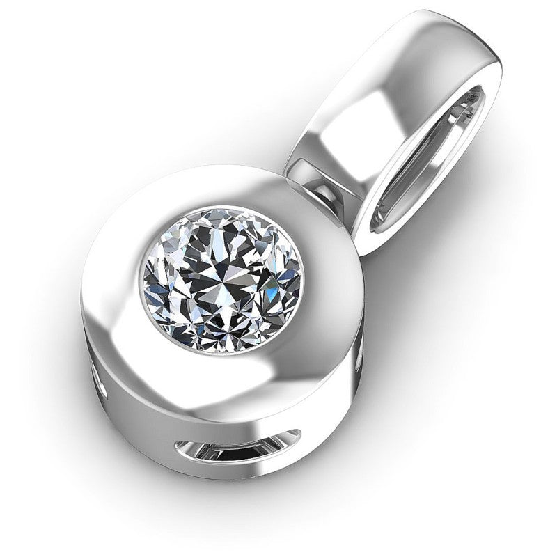 Round Diamonds 0.20CT Solitaire Pendant in 14KT Rose Gold