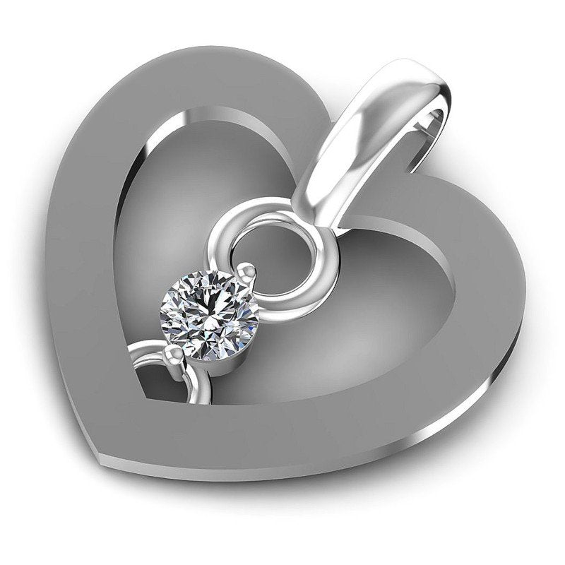 Brilliant Round Diamonds 0.10CT Heart Pendant