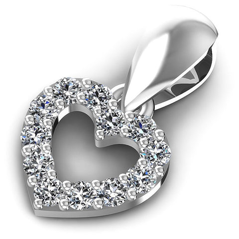 Embellished Round Diamonds 0.15CT Heart Pendant