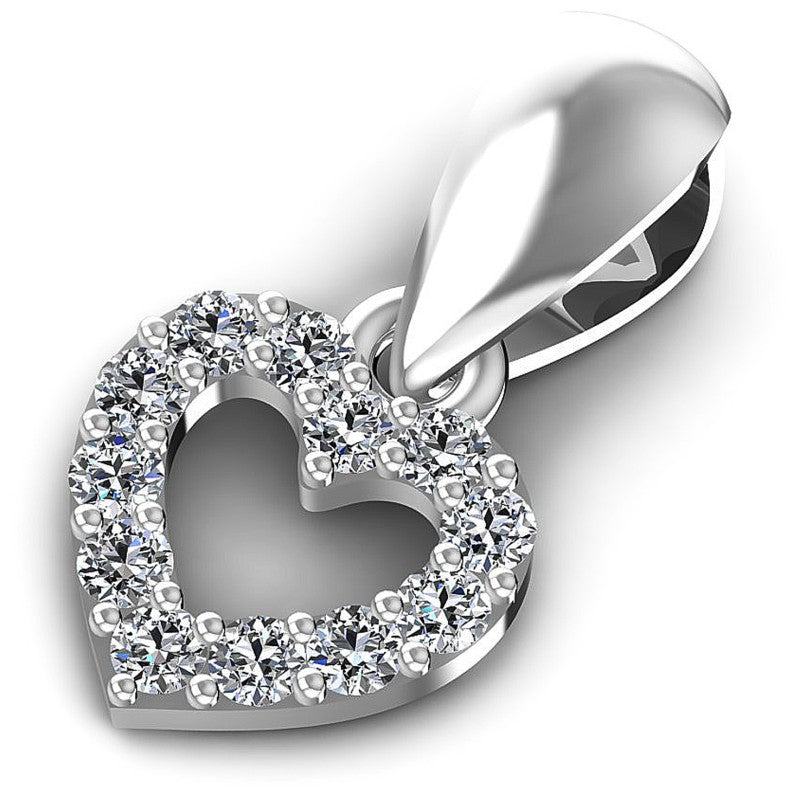 Round Diamonds 0.10CT Heart Pendant in 14KT Rose Gold