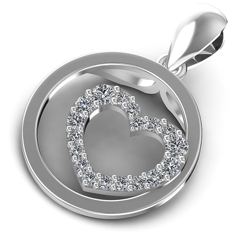 Round Diamonds 0.20CT Heart Pendant in 14KT Rose Gold