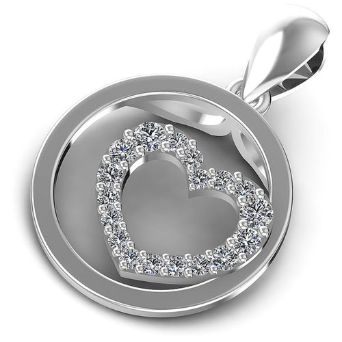 Timeless Round Diamonds 0.20CT Heart Pendant