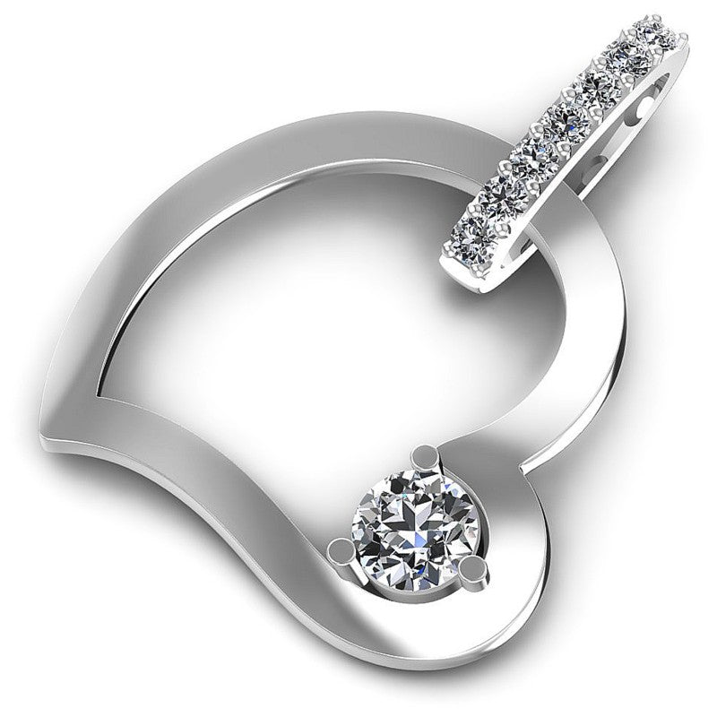 Round Diamonds 0.40CT Heart Pendant in 14KT Rose Gold