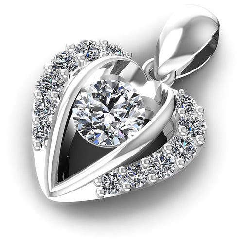 Magnificent Round Diamonds 0.70CT Heart Pendant