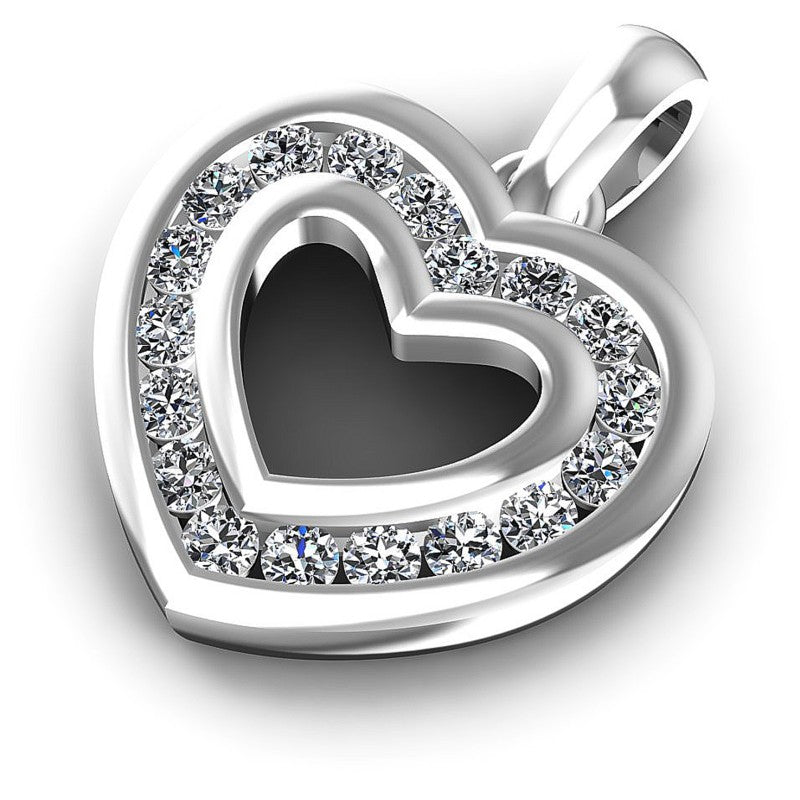 Embellished Round Diamonds 0.20CT Heart Pendant